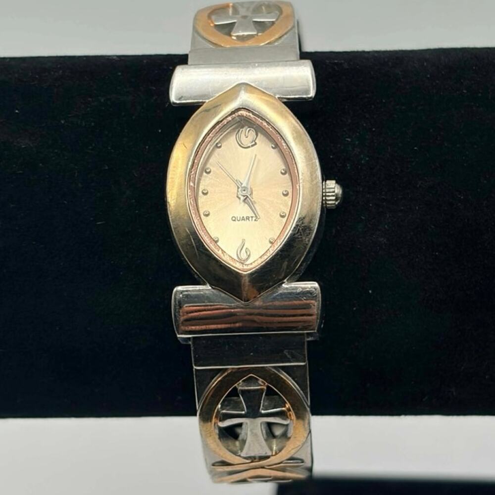 Gold & Silver Cross Watch